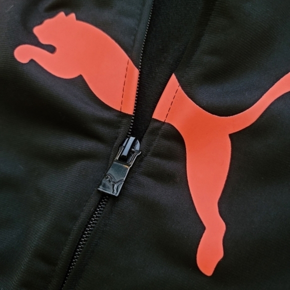 PUMA Kids Zip-Up Track Jacket in Black & Salmon – Little Legend Edition 4T - Picture 6 of 13